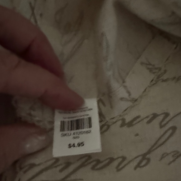 Pier 1 Cream Script Kitchen Linens - Picture 3 of 3